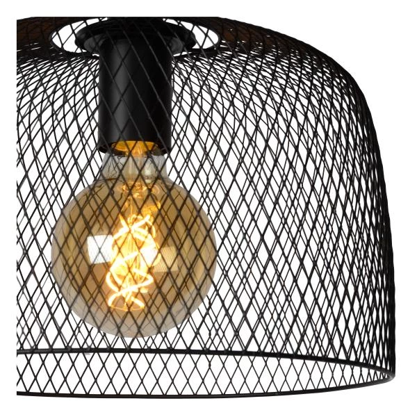 Lucide MESH - Flush ceiling light - Ø 29,5 cm - 1xE27 - Black - detail 1